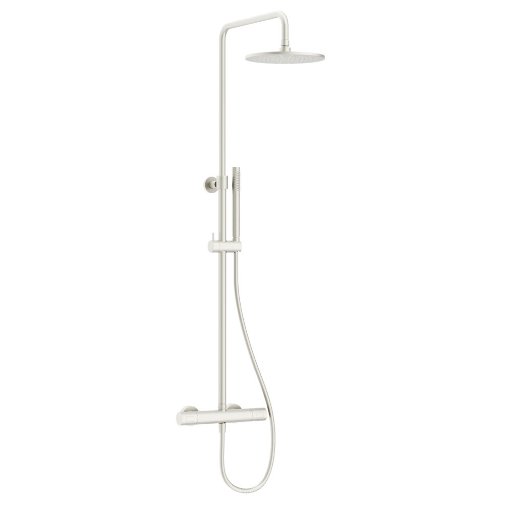 Cutout image of Crosswater Central Brushed Stainless Steel Thermostatic Shower Column